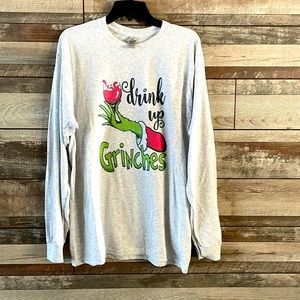 NWOT Christmas tShirt Drink up Grinches gray
